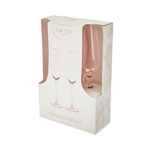 Rose Crystal Champagne Flute Set Of 2 (Twine)