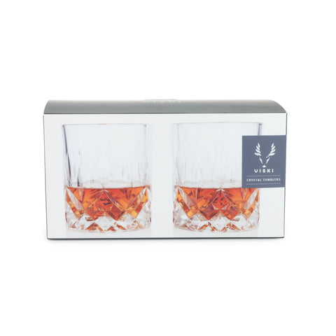 Admiral Stemless Crystal Lowball Tumblers - Set of 2 (Viski)