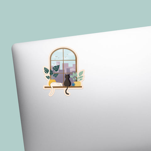 Window Cats Sticker (Sentinel Supply)