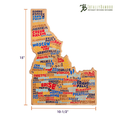 Idaho Cutting Board with Artwork by Wander on Words (Totally Bamboo)