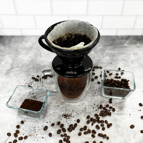 London Sip Ceramic Coffee Dripper, 1-2 Cup, Black (Kitchen Supply)
