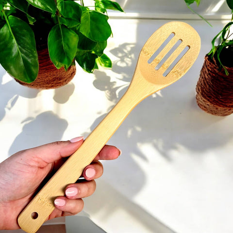 Bamboo Kitchen Utensil | Slotted Spoon (Bamboo Switch)