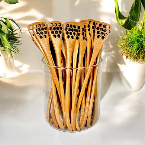Bamboo Honey Dipper Spoon (Bamboo Switch)