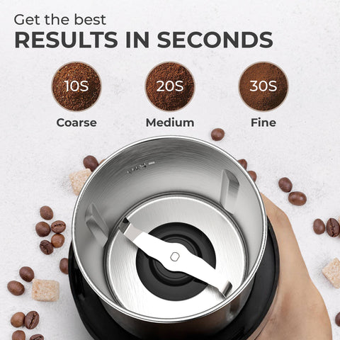 Electric Blade Coffee Grinder with Removable Cup (4.5 oz) – Black (Kaffe)
