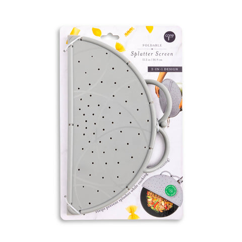 Foldable Silicone Splatter Screen - Pewter (Core Home)