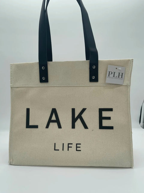 Lake Life Tote Black Handle (Porter Lane Homes)