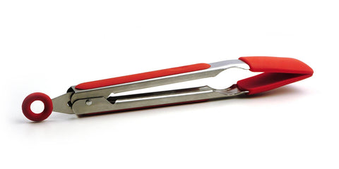 Square Silicone Tip Tongs - 9In - Red (RSVP)