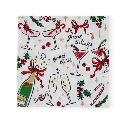 Small Cocktail Napkins Lets Be Merry (Caspari)