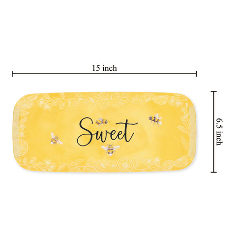 Sweet Bee 15" Melamine Rectangle Tray (Supreme Housewares)