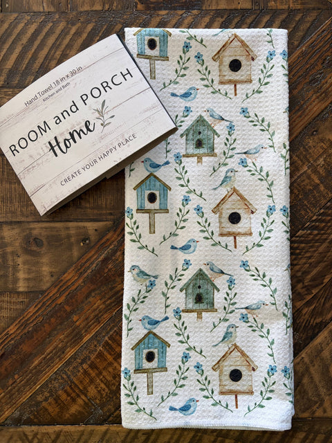 Birdhouses Hand/Tea Towel (ROOM and PORCH)