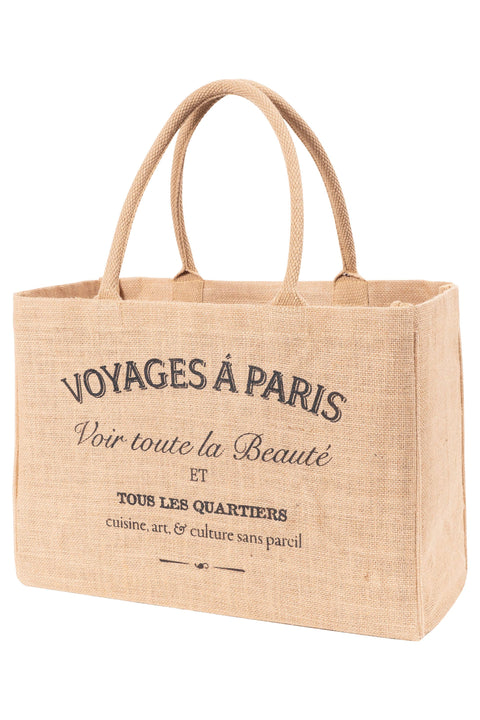 Jute Market Tote Bag Voyages a Paris (KAF Home)