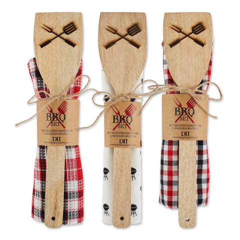 BBQ Dishtowel & Spatula Gift Set Mixed Pack (Design Imports)