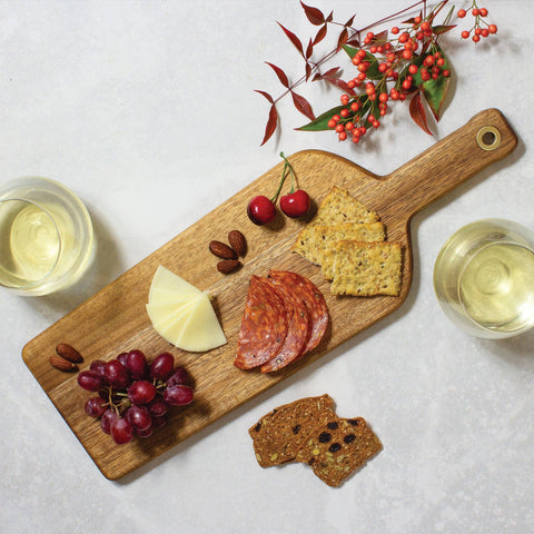 Wine Bottle Shaped Wooden Charcuterie Board (Totally Bamboo)