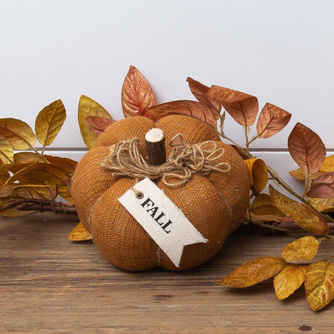 Rust Pumpkin With Fabric Tag (Audrey's)