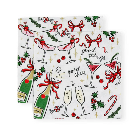 Small Cocktail Napkins Lets Be Merry (Caspari)