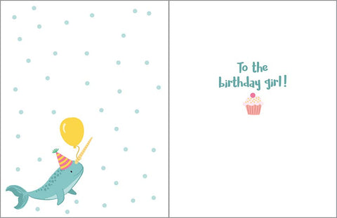 Birthday Greeting Card - Mermaids and Balloons-Kids (Gina B Designs)