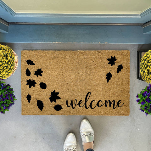 Fall Leaves Welcome Doormat (Nickel Designs)