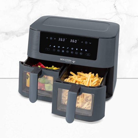 8.4 QT DUAL BASKET DIGITAL AIR FRYER (Holstein Housewares)