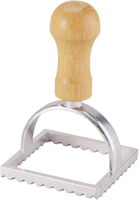 Ravioli Maker Stamp with Wooden Handle and Fluted Edge (Fante's)