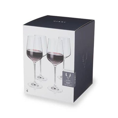 Reserve Inez European Crystal Bordeaux Glasses - Set of 4 (Viski)