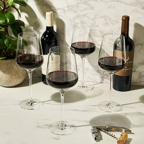Reserve Inez European Crystal Bordeaux Glasses - Set of 4 (Viski)