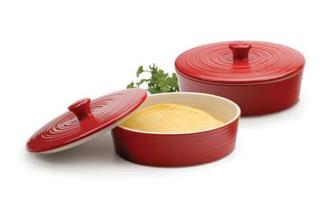 Tortilla Warmer Stoneware 8” Red (RSVP)