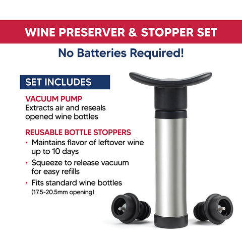 Wine Preserver & Stopper Set (HIC)