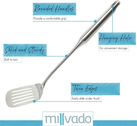 Stainless Steel Utensils, Slotted Turner 15'' (Millvado)