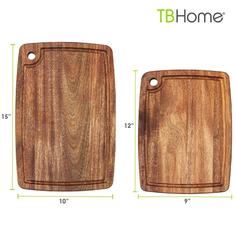 TB Home® 2-Piece Acacia Wood Cutting Board Set (Totally Bamboo)