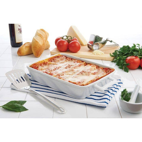 Kitchen Lasagna Pan With Handles, White (HIC)