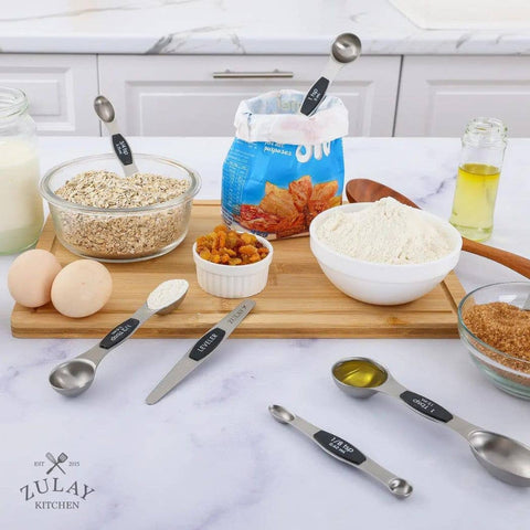 Stackable Magnetic Spoons Set of 8: Black (Zulay)