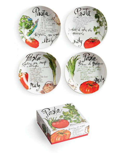 Pasta Italiana Bowls Tomato Set of 4 (Rosanna)