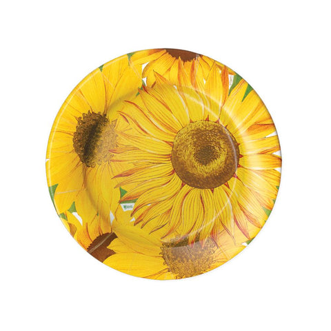 Small Round Salad & Dessert Plates Sunflower (Caspari)