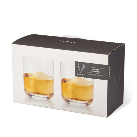 Raye Crystal Lowball Whiskey Tumblers - Set of 2 (Viski)