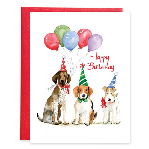 Birthday Greeting Card - Birthday Party Dogs (GINA B DESIGNS)