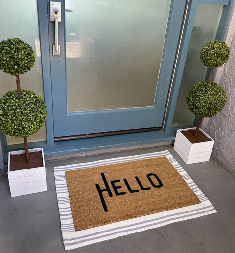 Cream and Grey Striped Accent Rug (Nickel Designs)