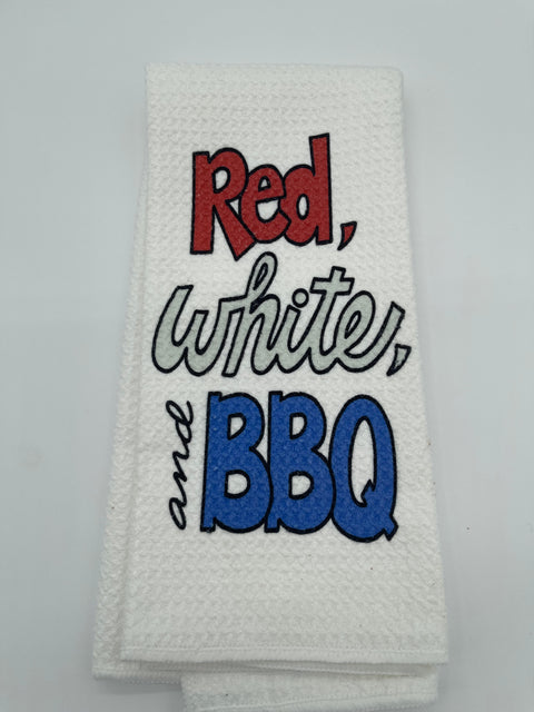 Red, White, And BBQ Towel (Kitchen Towels)