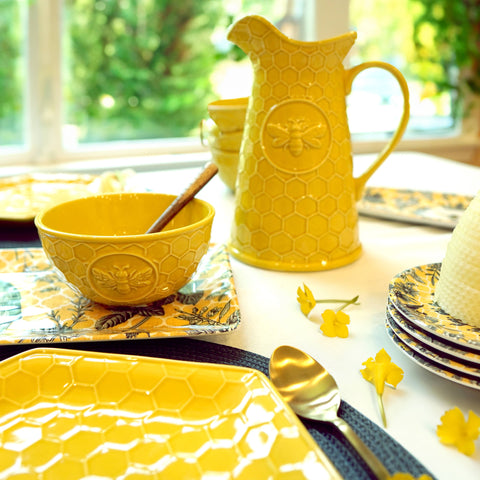 French Bees Embossed Honeycomb Pitcher 2.75 qt. (Certified International)