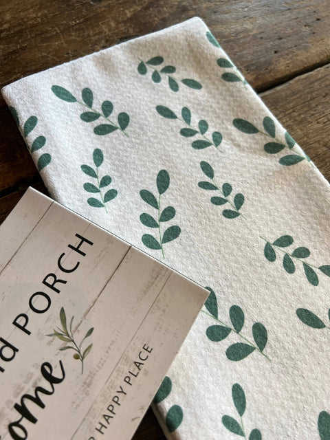 Autumn Green Leaves Tea/Hand Towel (ROOM and PORCH)