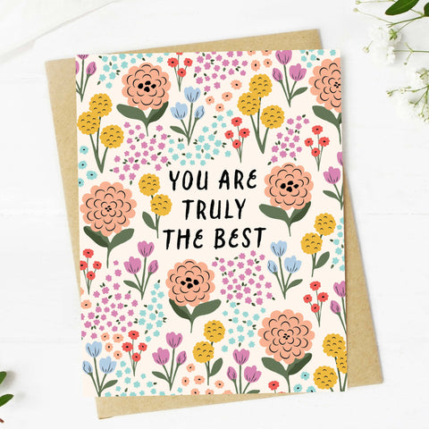 "You are truly the best" Colorful Flower Thank You Card (Big Moods)