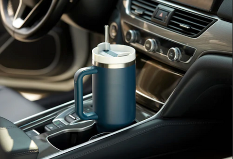 Stainless Steel Tumbler, with Straw and Handle 40 oz Storm Blue (Kook)