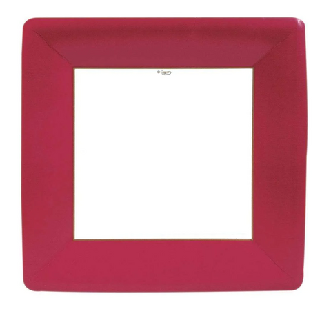 Grosgrain Square Paper Dinner Plates in Red (Caspari)