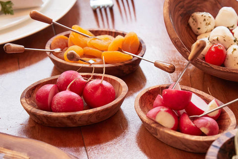 Italian Olivewood Aperitivo Bowls - Set of 4 (Verve Culture)