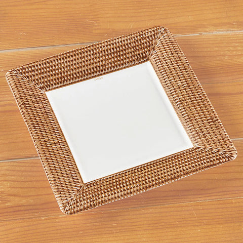 Square Paper Plate Rattan (Caspari)