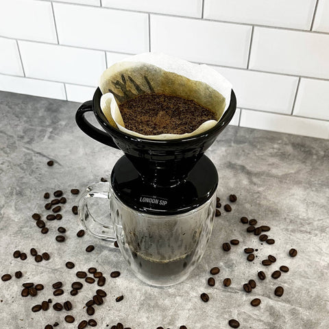 London Sip Ceramic Coffee Dripper, 1-2 Cup, Black (Kitchen Supply)
