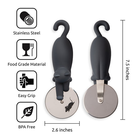 Kitty Cut Pizza Cutter Wheel - Pizza Cutters - Kitchen Gifts (OTOTO)