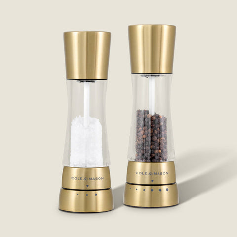 Derwent Gold Salt & Pepper Mill: Salt & Pepper Set (Cole & Mason)