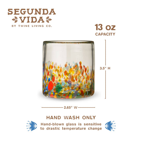 Segunda Vida Artistico Recycled Glass Tumblers - Set of 2 (Twine)