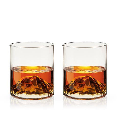 Pacific Northwest Mountain Themed Crystal Tumblers - Set of 2 (Viski)