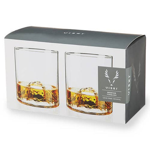 Pacific Northwest Mountain Themed Crystal Tumblers - Set of 2 (Viski)